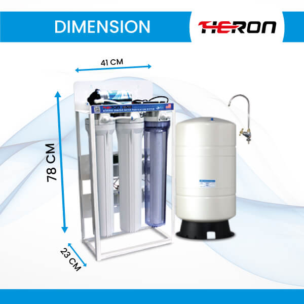 Heron GRO 200 RO Water Purifier Dimension