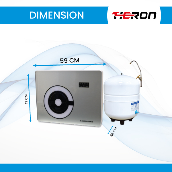Heron Elegant 5 stages RO-purifier Offer Dimension
