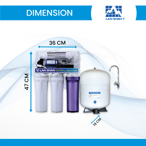 5-Stages-Lan-Shan-RO-Water-Purifier-LSRO-101-BW-Dimension