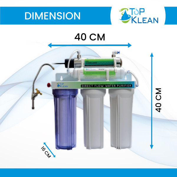 Top-Klean TPWP-UV505 5 Stages UV Water Purifier Dimension