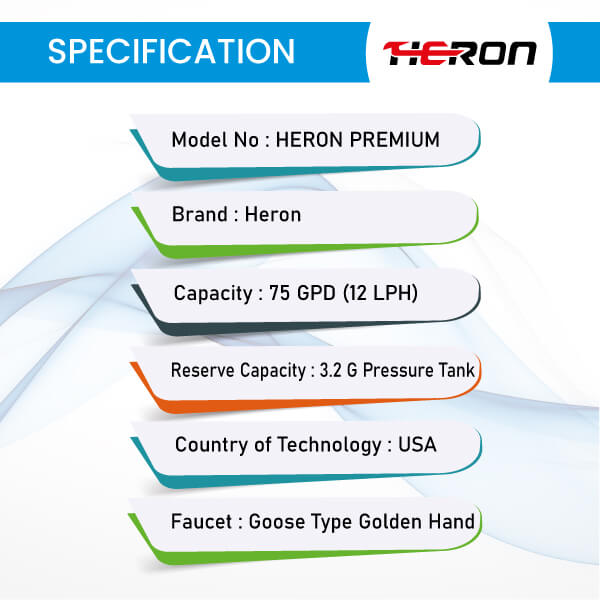 Heron-Premium-Infrared-RO-Purifie-HERON-PREMIUM-Specification