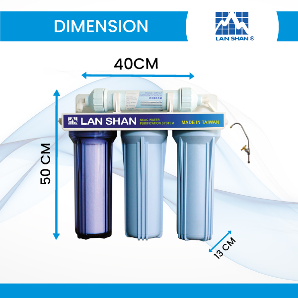 Lanshan-Four-Stages-Water Purifier-LSWP-401-N-Dimension