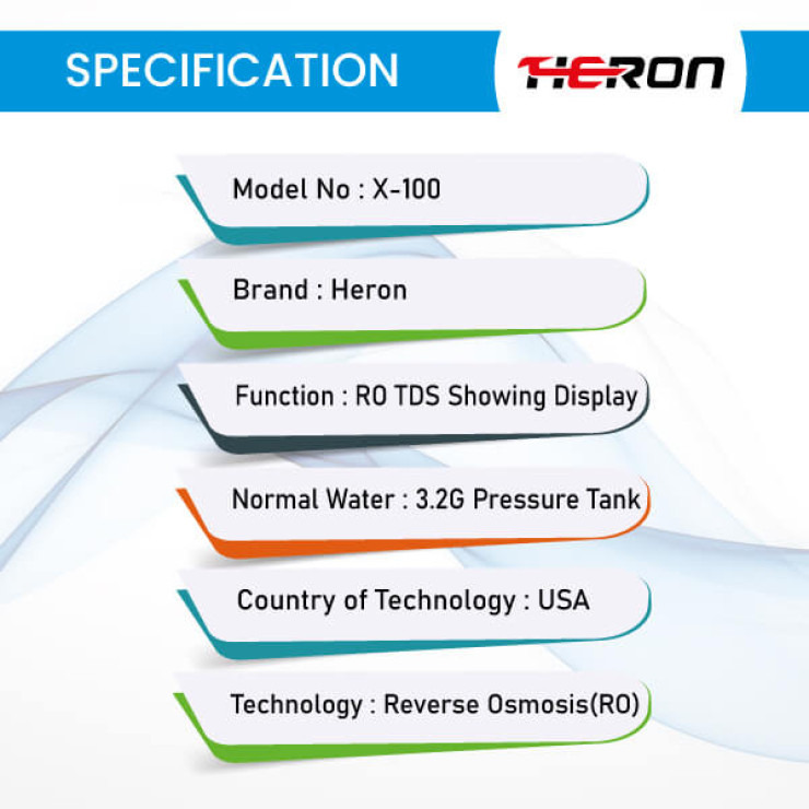 HERON-Intelligent-RO-PURIFIER-X-100-Specification