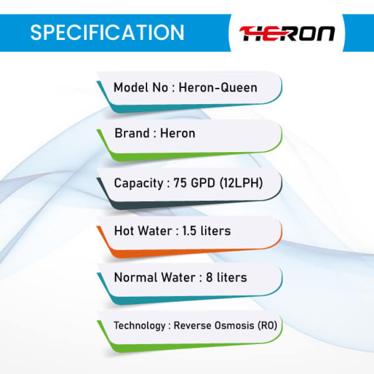 Heron-Queen-Hot-Cool-RO-Purifier-Specification