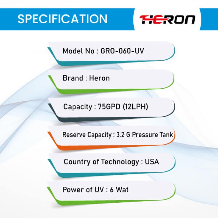 Heron RO-With-UV-Water-Purifier-GRO-060-UV-Specification
